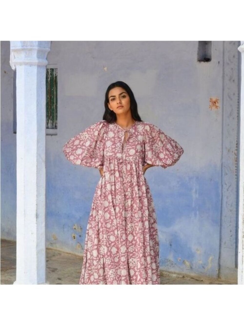 NWOT Daughters of India Kyra Midi Dress - Musk - Size M MEDIUM - Floral Printed - Picture 2 of 10